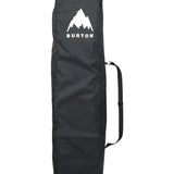 Burton Commuter Space Sack Snowboard Bag - A dark gray snowboard bag with a white logo featuring a mountain peak and the word "BURTON" in bold letters, set against a solid light gray background.