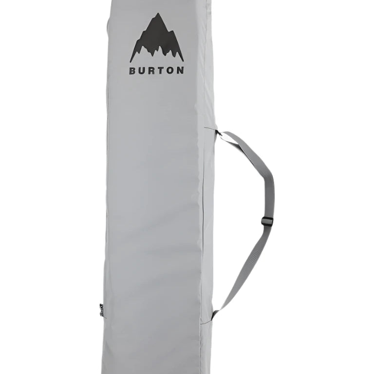 Burton Commuter Space Sack Snowboard Bag - A light gray snowboard bag with a black strap handle at the top and a zippered opening along the side.