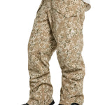Burton Covert 2.0 2L Pants 2025 - A pair of tan snow pants with a camouflage pattern and black hardware.