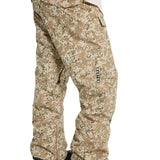 Burton Covert 2.0 2L Pants 2025 - Beige snow pants with a subtle green and white pattern, featuring a black zipper on the left leg.