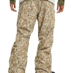 Burton Covert 2.0 2L Pants 2025 - A pair of khaki snow pants with a subtle green and white pattern, featuring black zippers on the side pockets.
