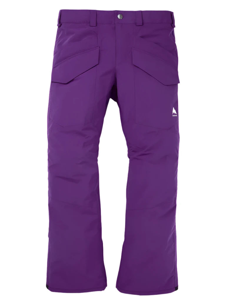 Burton Covert 2.0 2L Pants 2025 - Dark-colored snow pants with a subtle pattern on the left leg, featuring two zippered pockets and a small logo near the right thigh.