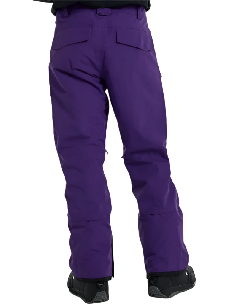 Burton Covert 2.0 2L Pants 2025 - Dark-colored snow pants with a subtle pattern on the left leg, featuring two zippered pockets and a belt loop at the back.