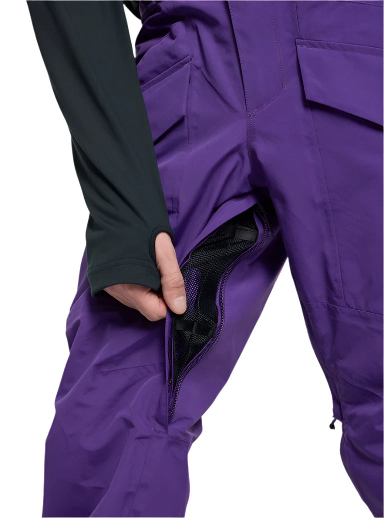 Burton Covert 2.0 2L Pants 2025 - Dark purple snow pants with zippered pockets and adjustable cuffs.