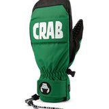 Crab Grab Punch Mitt 2025 - A green mitt with a black strap and white lettering that reads "CRAB GRAB" on the back.