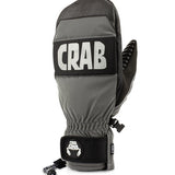 Crab Grab Punch Mitt 2025 - A pair of gray mitts with a black strap and white lettering that reads "CRAB GRAB" on the back.