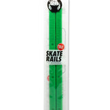 Crab Grab Skate Rails - Green skate rails with a textured surface, featuring a crab claw logo on top.