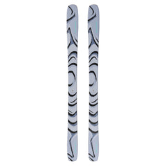 Salomon QST 100 Skis 2026 - A pair of skis with a light gray base and black swirl pattern on top.