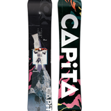 CAPiTA DOA Snowboard 2026 - A black snowboard with a white and gray abstract design featuring a man in a spacesuit standing on top of a mountain.