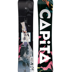 CAPiTA DOA Snowboard 2026 - A black snowboard with a white and gray abstract design featuring a person in a helmet and goggles.