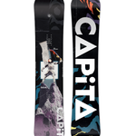 CAPiTA DOA Snowboard 2026 - A black snowboard with a white logo and text on top of a purple background.