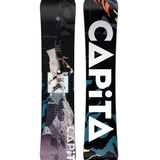 CAPiTA DOA Snowboard 2026 - A black snowboard with a white logo and text on top of a purple background.