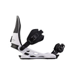 Arbor Hemlock Boss Dog Snowboard Binding 2025 - A black and white snowboard binding with a textured pattern on the straps.