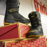 Vans Invado Pro Limited Edition Snowboard Boots 2026 - Black snowboard boots with yellow accents and a textured rubber sole.