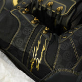 Vans Invado Pro Limited Edition Snowboard Boots 2026 - Black snowboard boots with yellow accents and a textured pattern on the side.