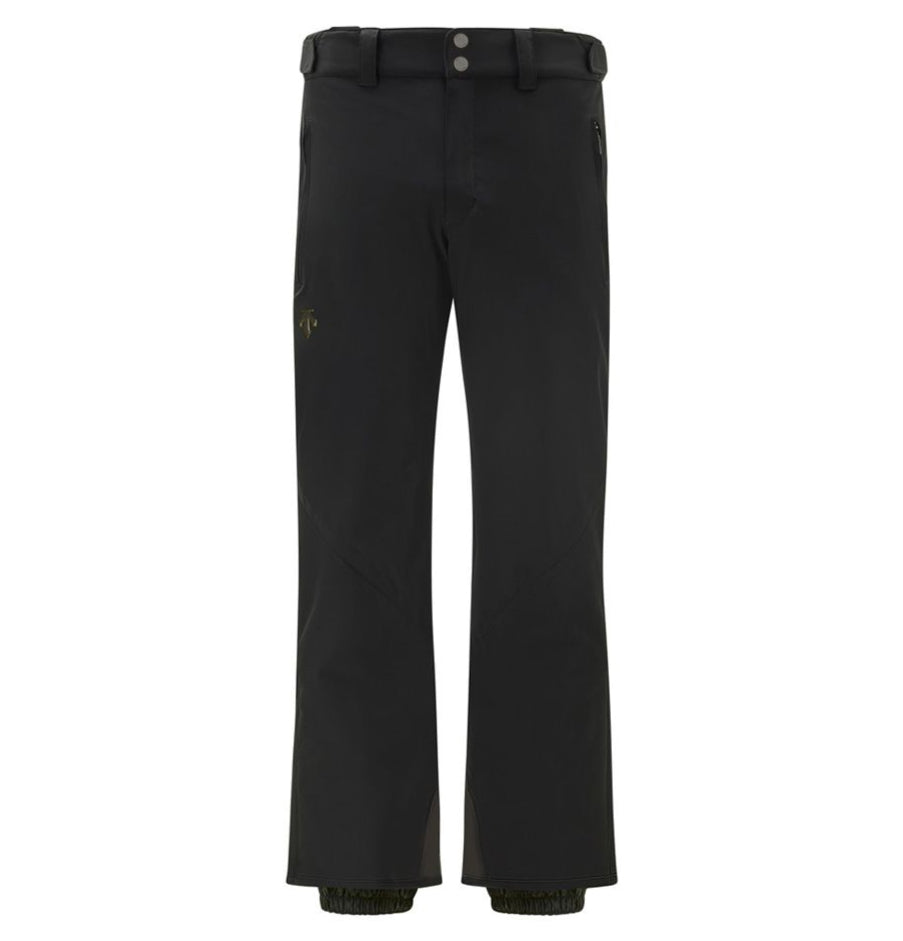 Descente Swiss Insulated Pant 2025 - Black insulated ski pants with a zippered pocket on the right thigh and two belt loops at the waist.
