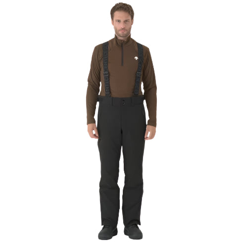 Descente Swiss Insulated Pant 2025 - A pair of black insulated ski pants with a zippered fly and two side pockets.