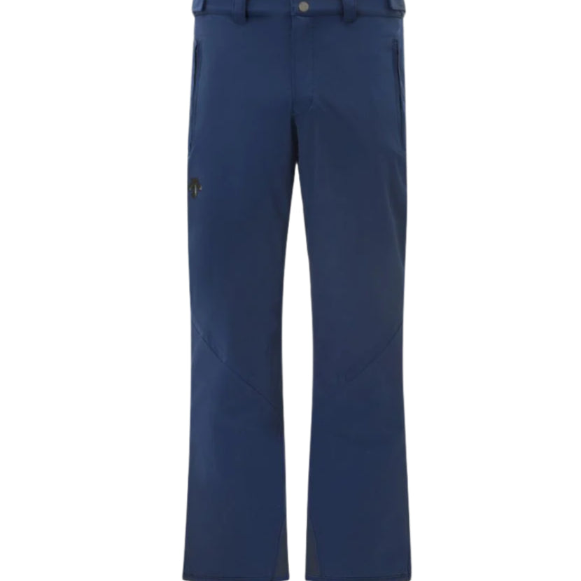 Descente Swiss Insulated Pant 2025 - Dark blue insulated ski pants with a zippered pocket on the right thigh and two belt loops at the waist.