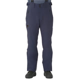 Descente Swiss Insulated Pant 2025 - A pair of dark gray insulated ski pants with a zippered pocket on the left thigh and two black buttons at the waistband.