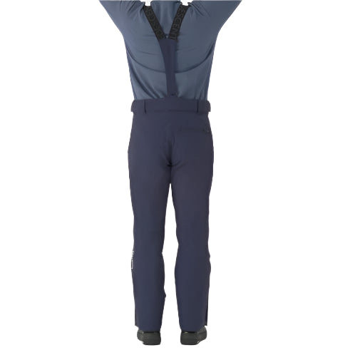 Descente Swiss Insulated Pant 2025 - A pair of dark gray insulated ski pants with a black strap on the back.