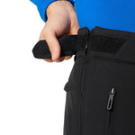 Descente Crown Insulated Pant 2025 - Black insulated ski pants with a zippered pocket on the side of one leg.