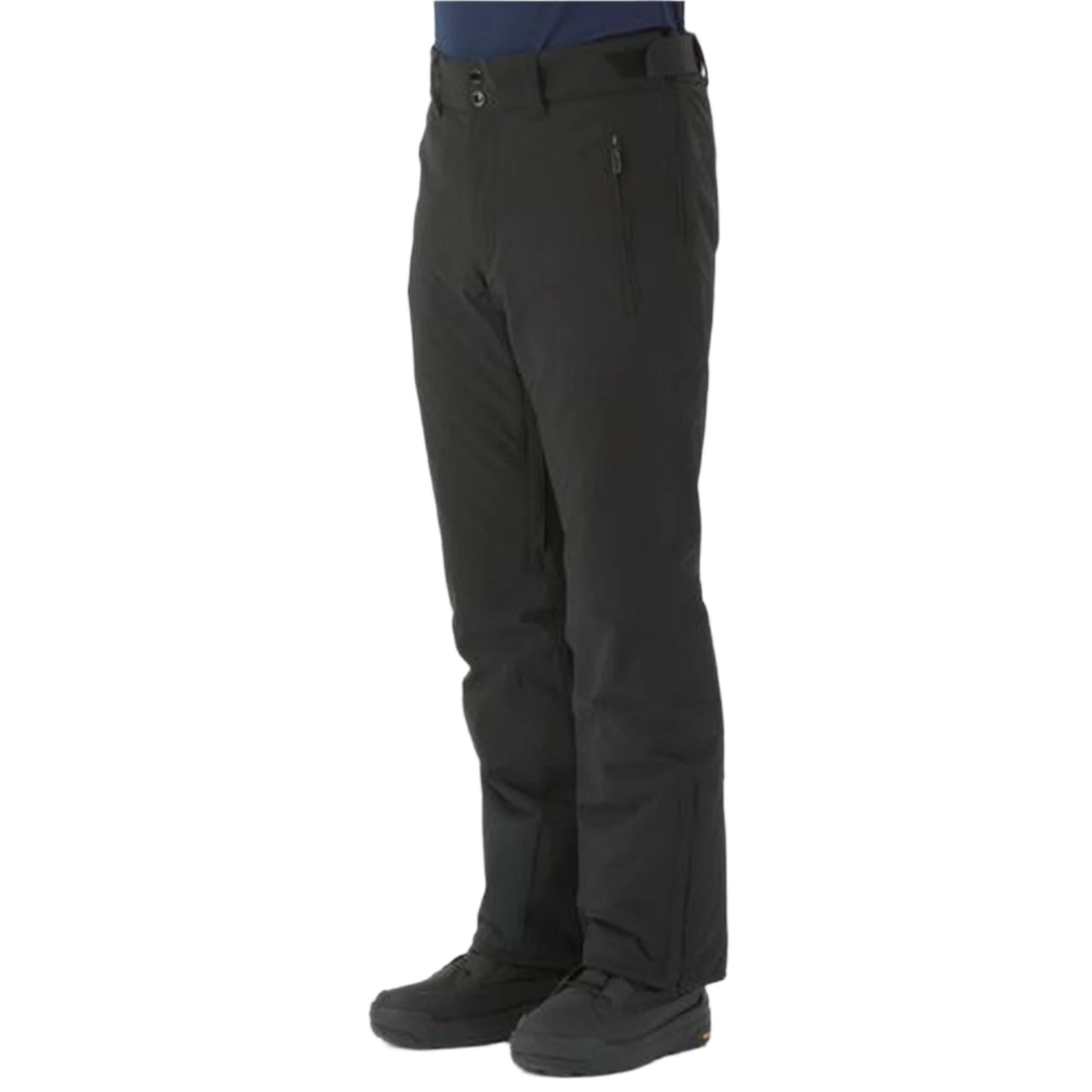 Descente Crown Insulated Pant 2025 - Black insulated ski pants with zippered pockets and adjustable cuffs.