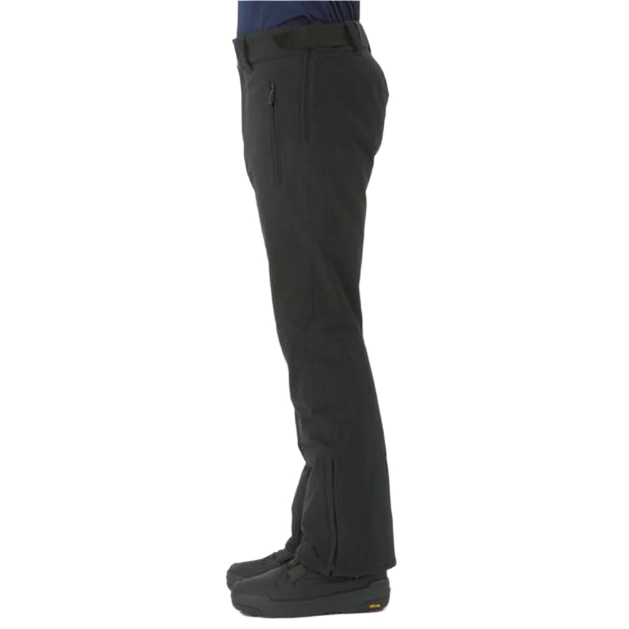 Descente Crown Insulated Pant 2025 - Black insulated ski pants with zippered pockets and adjustable cuffs.
