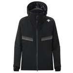 Descente Steep Insulated Jacket 2025 - A black insulated jacket with a white logo on the right shoulder and two zippered pockets on the front.