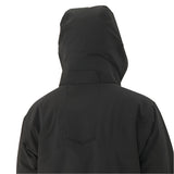 Descente Steep Insulated Jacket 2025 - A black jacket with a high collar and zippered pockets, featuring a subtle logo on the left chest.