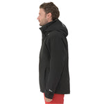 Descente Steep Insulated Jacket 2025 - A black jacket with a high collar and zippered pockets, worn by a model on a plain background.