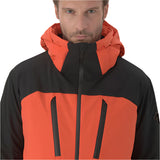 Descente Cody Insulated Jacket 2025 - A black jacket with a red stripe on the chest and sleeve cuffs.