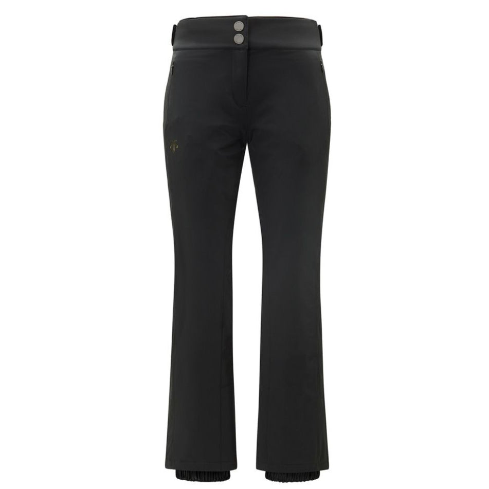 Descente Women's Giselle Insulated Pant 2025 - Black ski pants with a small gold logo on the left thigh.