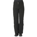 Descente Women's Giselle Insulated Pant 2025 - Black insulated ski pants with a zippered pocket on the right thigh and two white buttons at the waist.
