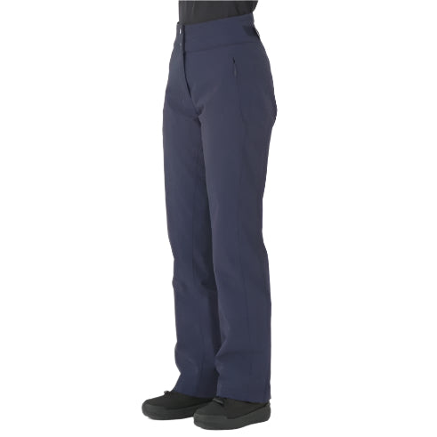 Descente Women's Giselle Insulated Pant 2025 - A pair of dark blue women's ski pants with a subtle pattern and zippered pockets.