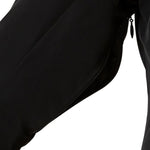 Descente Women's Kelly Insulated Jacket 2025 - A black jacket with a zipper and two zippered pockets on the front, featuring a white logo on the left chest.