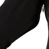 Descente Women's Kelly Insulated Jacket 2025 - A black jacket with a zipper and two zippered pockets on the front, featuring a white logo on the left chest.