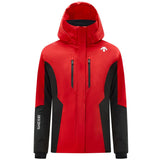 Descente Women's Lisa Insulated Jacket 2025 - A red and black insulated jacket with a white logo on the upper right side.