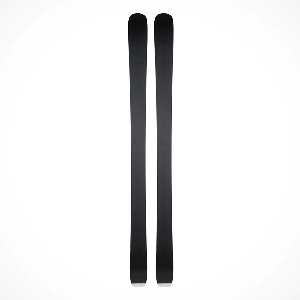 Dynastar Menace 90 Skis 2023 - A pair of black skis with rounded tips and a subtle white logo on the top sheet.