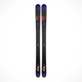 Dynastar Menace 90 Skis 2023 - Black skis with red and white graphics on top, featuring a blue stripe at the tip.