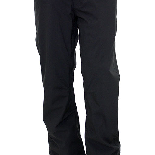 Turbine E2F Shell Pant 2025 - Black snow pants with a silver snap button on the front pocket.