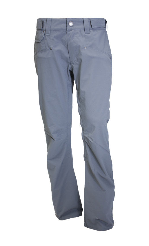 Turbine E2F Shell Pant 2025 - A pair of gray snow pants with a belt loop and two front pockets.