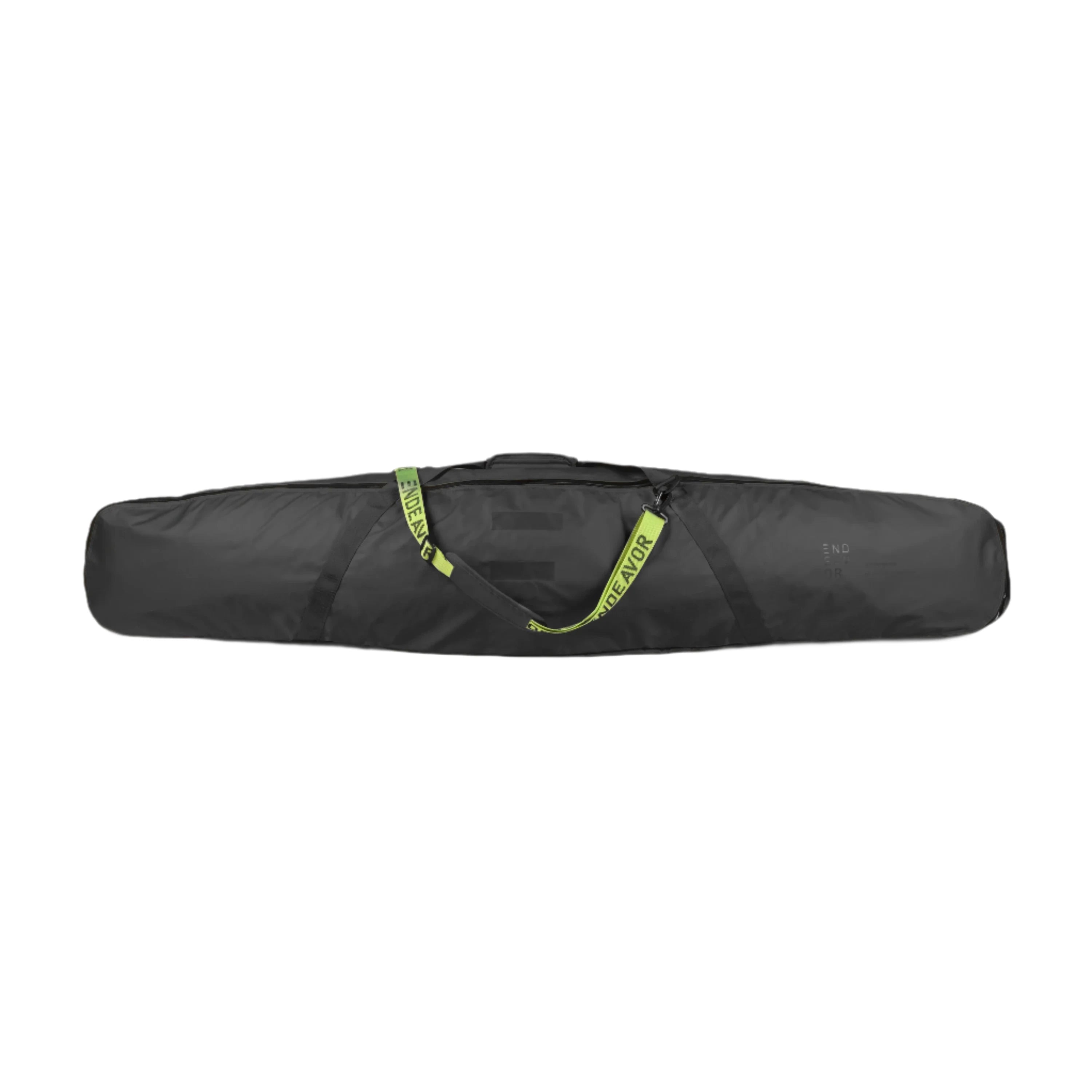 Endeavor Trail Board Bag 2025 - Black bag with a zippered top and two long, yellow straps.