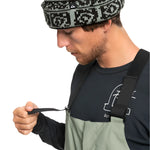 Quiksilver Utility Shell Bib 2025 - Black bib with white logo on left thigh and silver zipper.