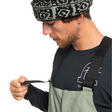 Quiksilver Utility Shell Bib 2025 - Black bib with white logo on left thigh and silver zipper.