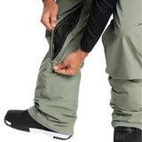 Quiksilver Utility Shell Bib 2025 - Olive green bib with black hardware and a quilted pattern on the back.