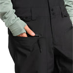 Quiksilver Utility Shell Bib - A black bib with a zippered front, two chest pockets, and one back pocket.