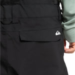 Quiksilver Utility Shell Bib 2025 - Black bib with white logo on left thigh pocket.