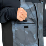 Quiksilver Utility Shell Bib - A pair of gray camouflage snow pants with a bib design and adjustable straps.