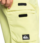 Quiksilver Utility Shell Pant 2025 - A pair of khaki-colored pants with two black Velcro straps on the waistband.