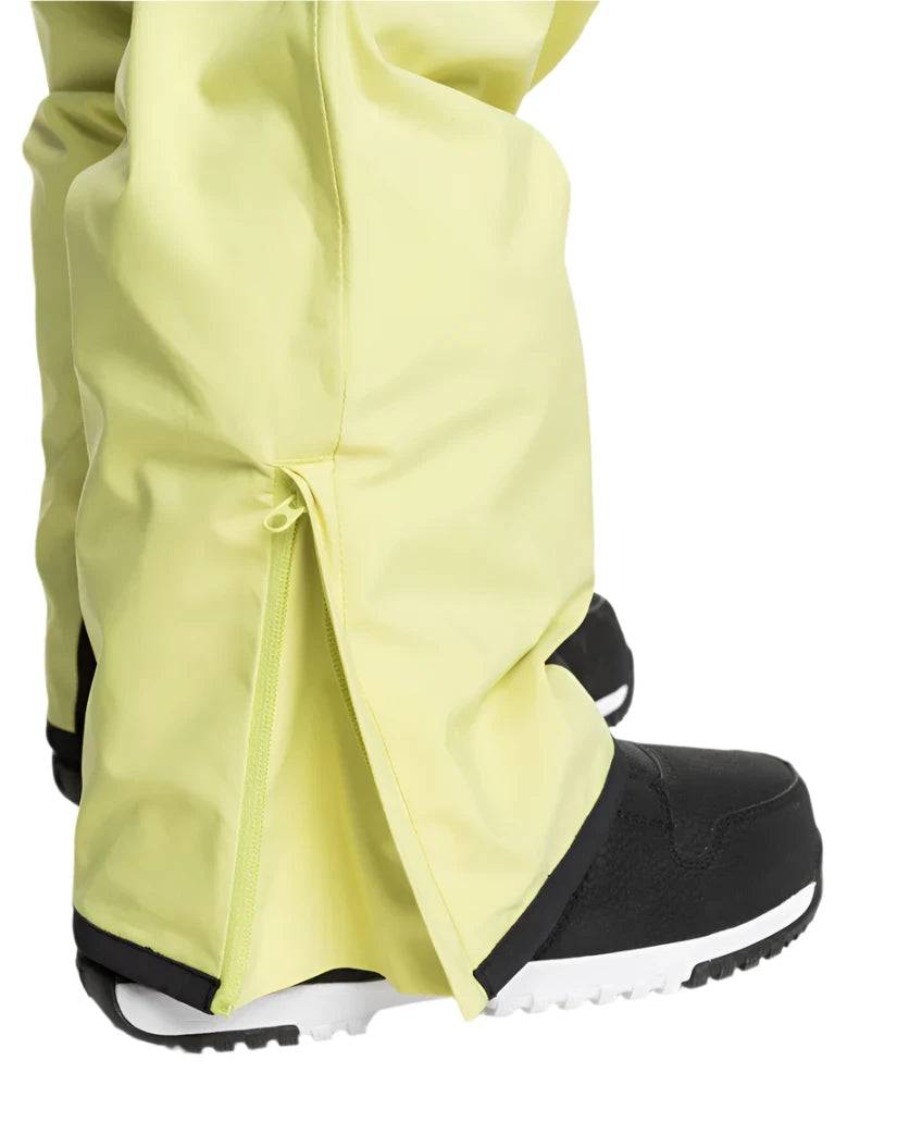 Quiksilver Utility Shell Pant 2025 - A pair of khaki-colored snow pants with a zippered fly and adjustable cuffs.